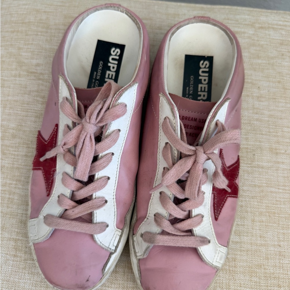 Golden Goose Pink and Red Sneakers